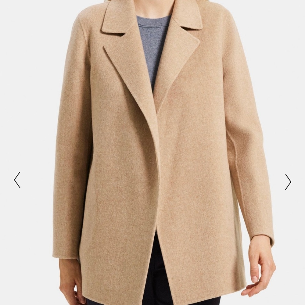 NWOT Theory Open-Front Coat in Double-Face Wool-Cashmere
